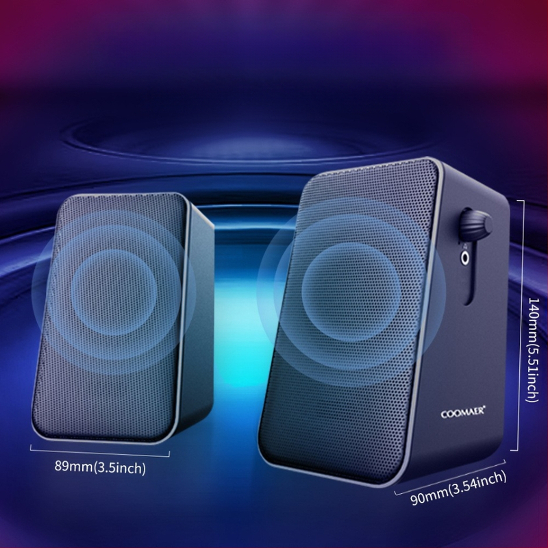 CO712 2.0-s számítógép hangszórók asztali számítógéphez és laptophoz, USB + 3.5 mm bemenet, 60Hz-15kHz, 10W kimenet, SNR ≥75dB