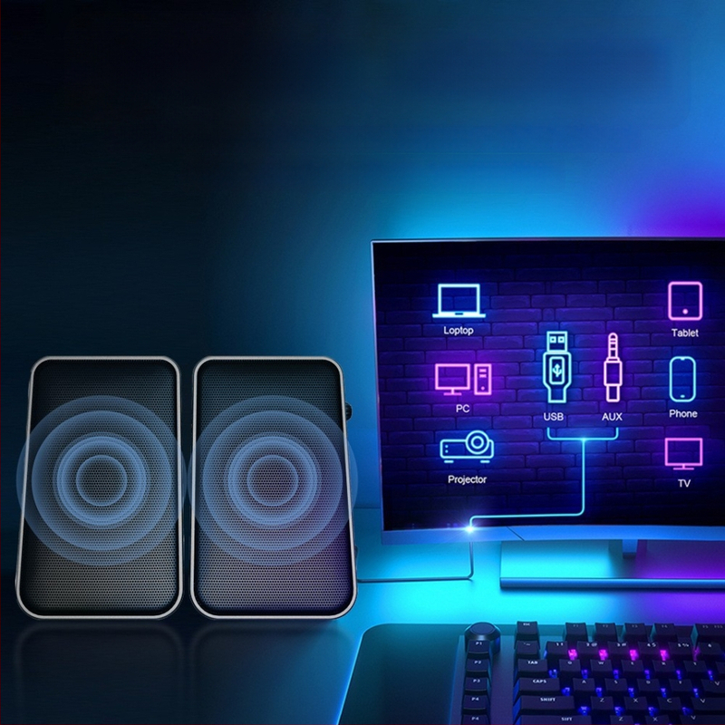 CO712 2.0 Ηχεία Υπολογιστή για Επιτραπέζιο και Φορητό Υπολογιστή, USB και Είσοδος 3.5 mm, 60Hz-15kHz, 10W Εξοδος, SNR ≥75 dB, 2.0 Κανάλια