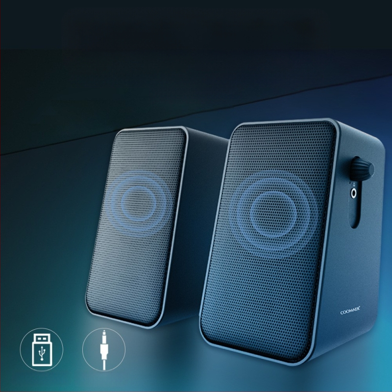 CO712 2.0 Ηχεία Υπολογιστή για Επιτραπέζιο και Φορητό Υπολογιστή, USB και Είσοδος 3.5 mm, 60Hz-15kHz, 10W Εξοδος, SNR ≥75 dB, 2.0 Κανάλια