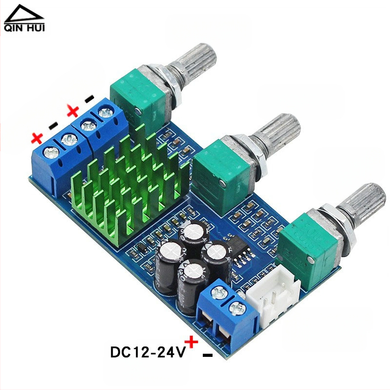 TPA3116D2 Διπλού Καναλιού Πλακέτα Ψηφιακού Ενισχυτή Ισχύος, 2×80W, Ρύθμιση Μπάσου, Ενσωματωμένος NE5532 Οπ-Ενισχυτής