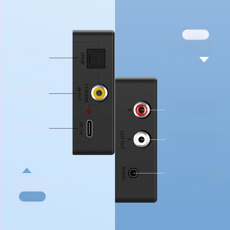 Koaksiālais/optiskais ievads uz 3,5 mm AUX adapteris TV skaļruņiem ar Dolby Digital un DTS 5.1 atbalstu