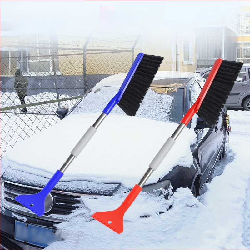 Automobiļa divpusēja sniega suka un ledus skrāpe, plastmasa, manuāla darbība