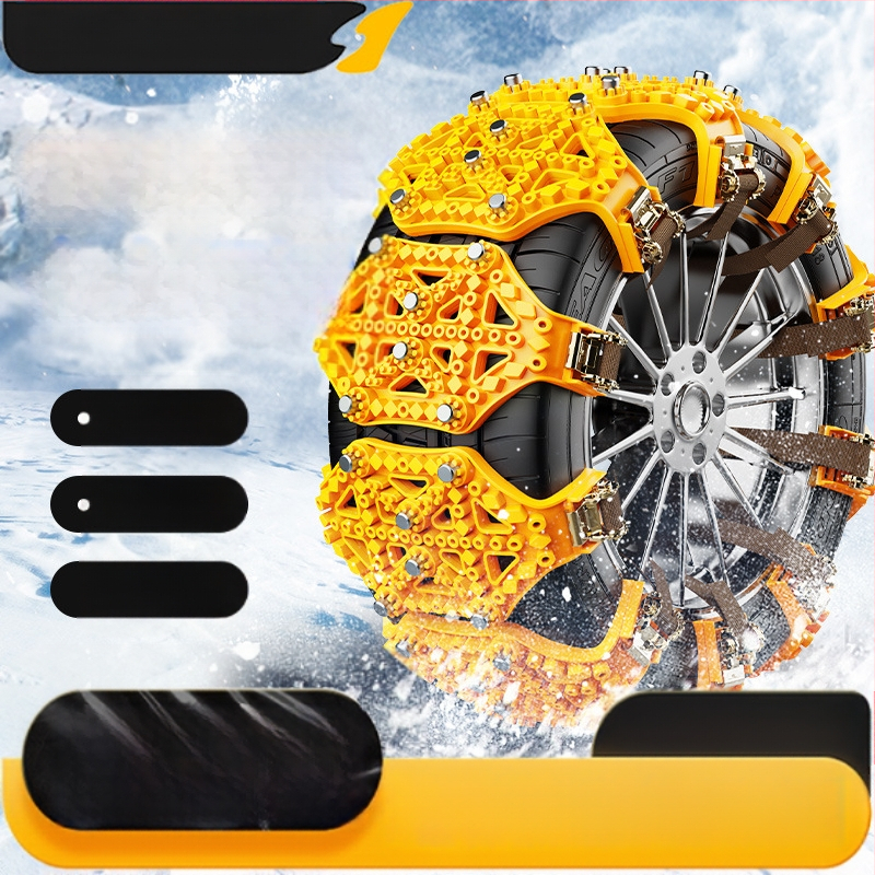 Lanț antiderapant de urgență pentru mașină, din cauciuc, compatibilitate generală a modelelor și a anvelopelor, greutate 2,9, procesare personalizabilă