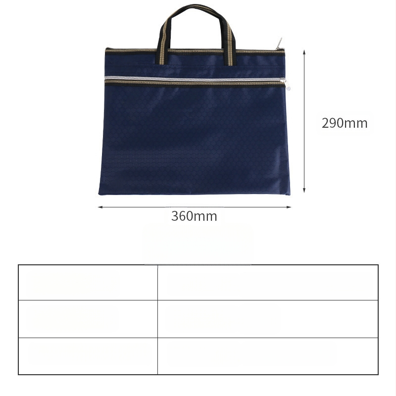 Чанта за документи от оксфордска тъкан със цип, персонализиране по заявка, печатен логотип, дебелина на материала 30, тегло 0.1