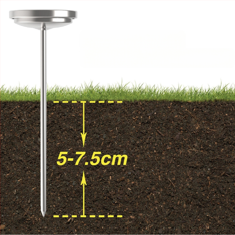 Termometru de sol din oțel inoxidabil pentru grădină, impermeabil, fără baterie, 0–30°C, rezoluție 2.5°C, Kaitai KT