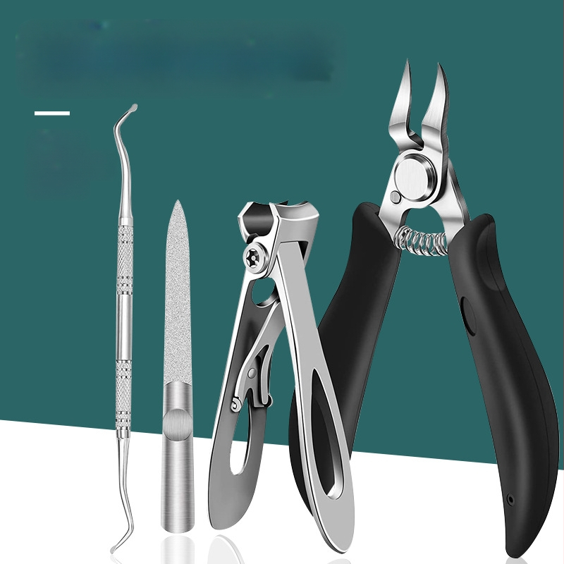 Nerūdijančio plieno nagų kirpimo rinkinys, 4 dalys, nešiojamas, namų manikiūro įrankiai