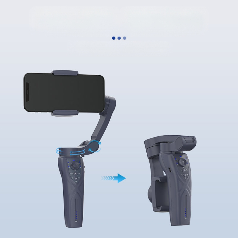 Trīsass stabilizators ar AI sejas sekošanu, apgaismojums, Bluetooth savienojums un selfie statīvs VLOG nolūkam