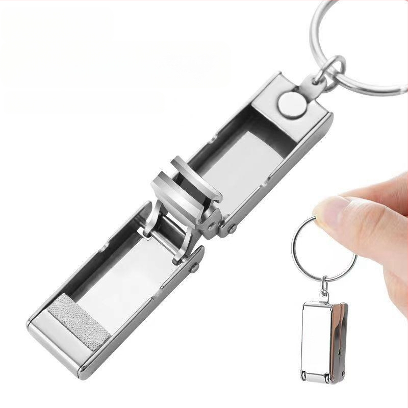 Nagų kirpimo žnyplutė – mini sulankstoma, nešiojama, iš nerūdijančio plieno, plokščia burna