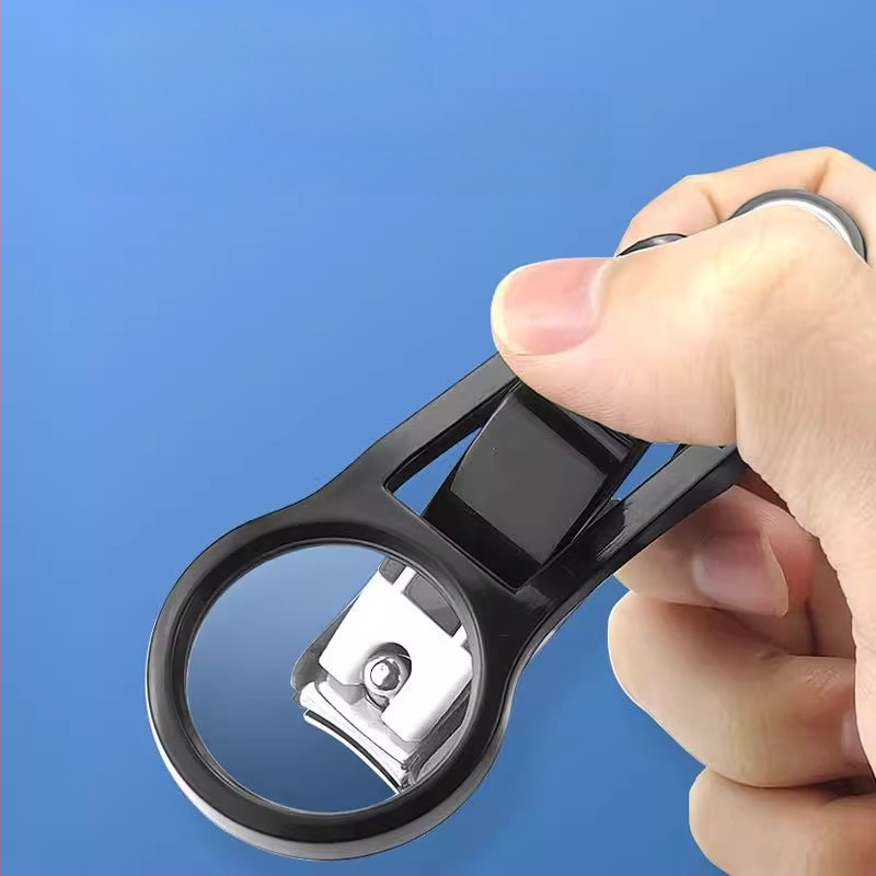 Jiayi nagų žnyplės su didinamuoju lęšiu — plastikas ir nerūdijantis plienas, plokščias burnos atidarymas, namų naudojimui