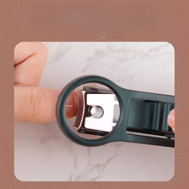 Jiayi nagų žnyplės su didinamuoju lęšiu — plastikas ir nerūdijantis plienas, plokščias burnos atidarymas, namų naudojimui