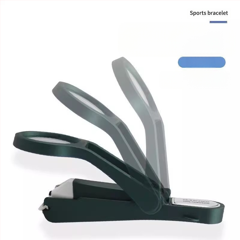 Jiayi nagų žnyplės su didinamuoju lęšiu — plastikas ir nerūdijantis plienas, plokščias burnos atidarymas, namų naudojimui