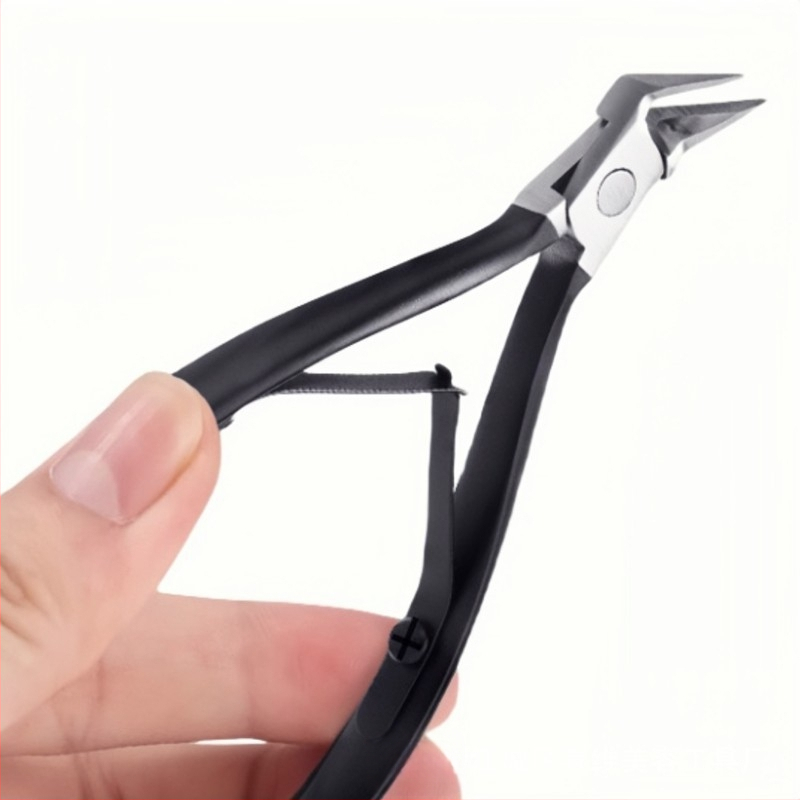 Nerūdijančio plieno kampuotų burnų žnyplės nagų įduboje, pedikiūro įrankis kojų nagų priežiūrai, mirusios odos ir odos plėvelių pašalinimas