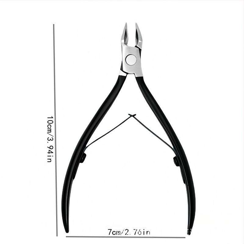 Nerūdijančio plieno kampuotų burnų žnyplės nagų įduboje, pedikiūro įrankis kojų nagų priežiūrai, mirusios odos ir odos plėvelių pašalinimas