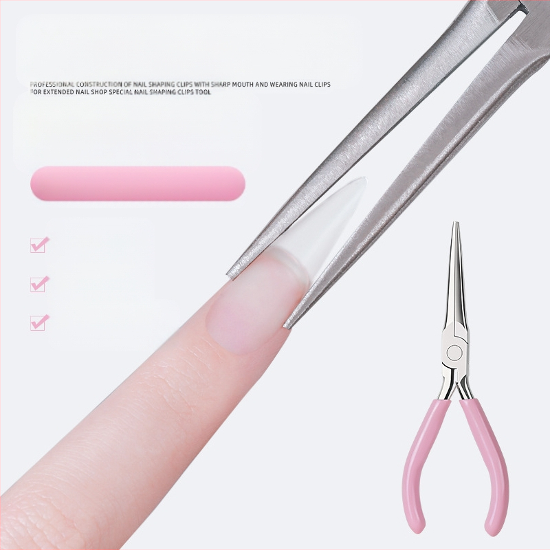 Оформящи клещи за нокти с остри челюсти – инструмент за удължаване на нокти за маникюрни салони, неръждаема стомана, Tide (Beauty), OEM