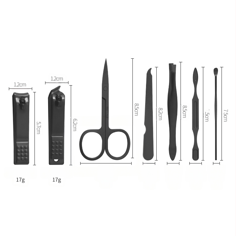 Комплект нокторезачки за маникюр, неръждаема стомана, произход Гуандун, нетно тегло 96 g, набор от 7 части
