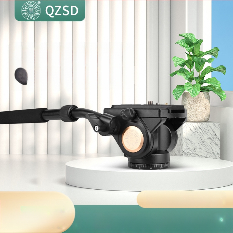 DSLR hidraulikus gimbal tripod Q90 madárfotózás és telefotózás számára, kamera fogantyúval 3/8-1/4 csatlakozás • alumínium ötvözet • 360° vízszintes forgás • 90° függőleges forgás • tömeg 0,99 kg