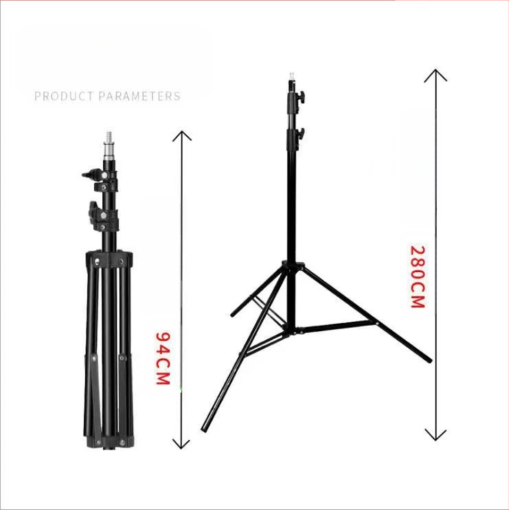 Στήριξη λάμπας φωτογράφισης με θήκη κινητού, υλικά: κράμα αλουμινίου + σίδηρος + πλαστικό; μεταφορική ικανότητα 10 kg; 3 τμήματα; διάμετρος σωλήνα 24/27/31 mm; βάρος 1,5 kg