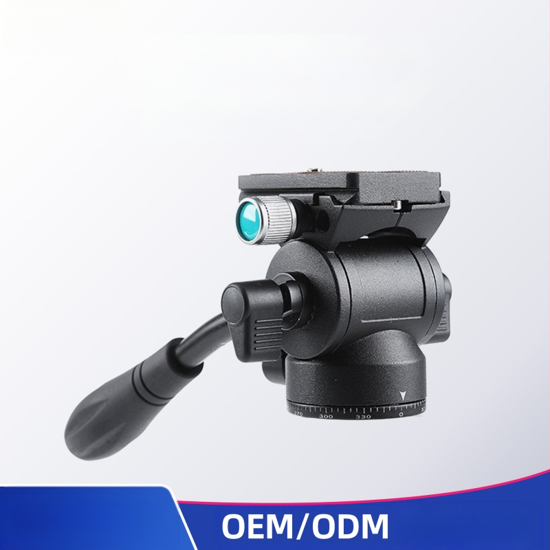 Οριζόντια υδραυλική κεφαλή γίμπαλ σε μεταλλικό τρίποδο και μονοπόδι με λαβή, κατάλληλη για DV, mini vlog και smartphone; 3 τμήματα, φόρτος 6–10 kg