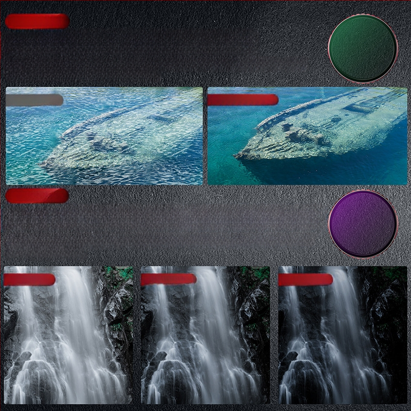 SET FILTRI STARTRC pentru DJI Action5 Pro: Filtru impermeabil, Polarizator CPL și Filtru ND — Cadru din aliaj de aluminiu + sticlă