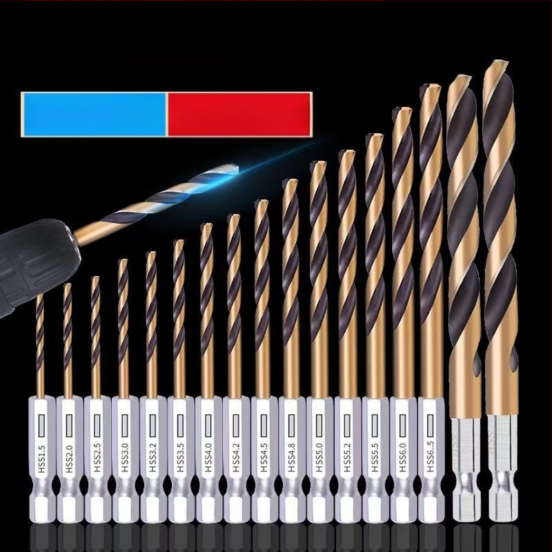Σετ 13 τεμάχια τρυπανιών με εξάγωνο άξονα, από ατσάλι υψηλής ταχύτητας (HSS), ανθεκτικό και υψηλής ποιότητας