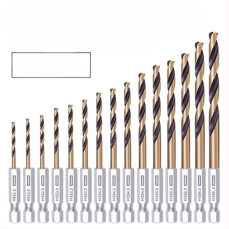 Σετ 13 τεμάχια τρυπανιών με εξάγωνο άξονα, από ατσάλι υψηλής ταχύτητας (HSS), ανθεκτικό και υψηλής ποιότητας