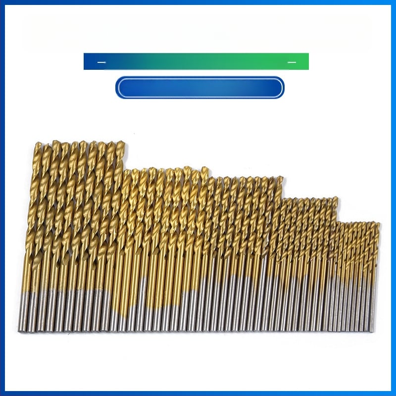 Asahikawa HSS титаново покрити винтови свредла сет, 50 бр., за ръчна бормашина