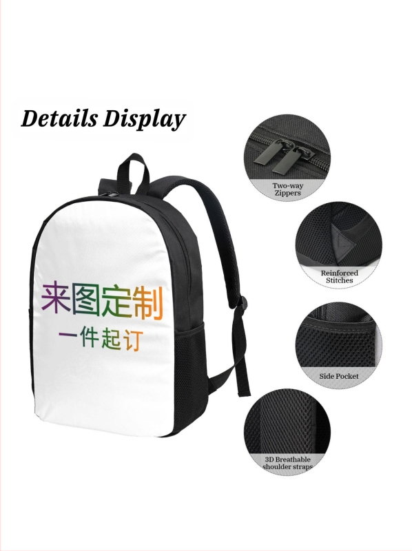 Раница от полиестер с подплата от оксфордски плат, обем 20–35 л, пасва на 16-инчов лаптоп, извити презрамки