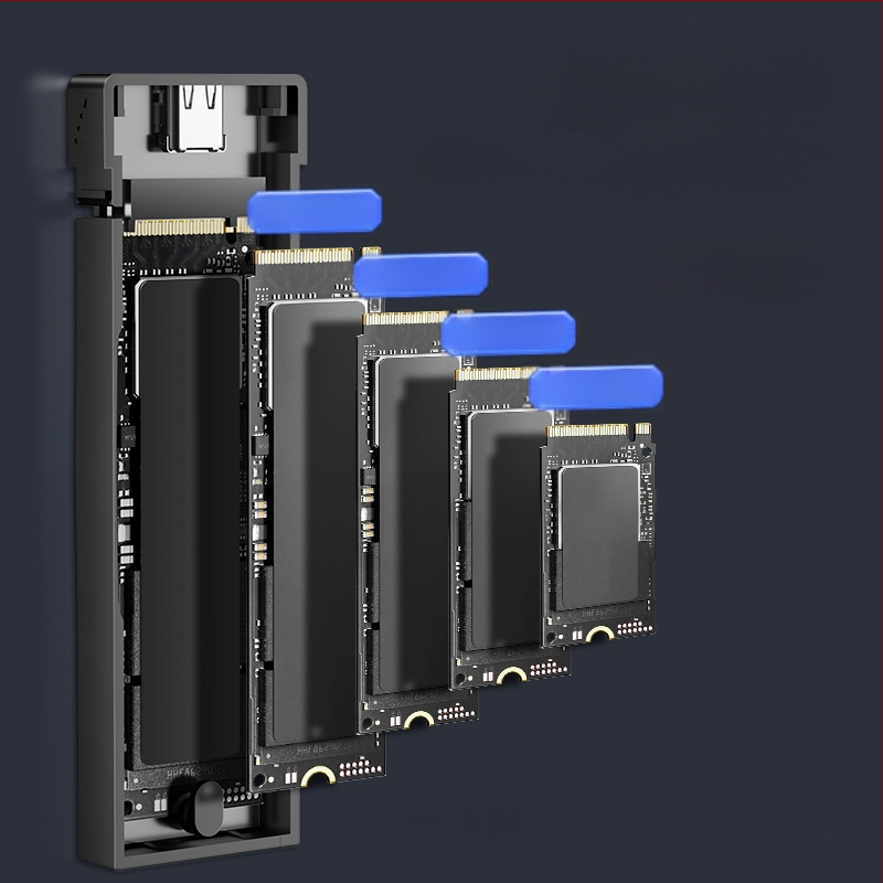Μ.2 Θήκη SSD με διπλό πρωτόκολλο NVMe/NGFF, εξωτερική Type-C, κράμα αλουμινίου, υποστηρίζει έως 4TB, 10Gbps