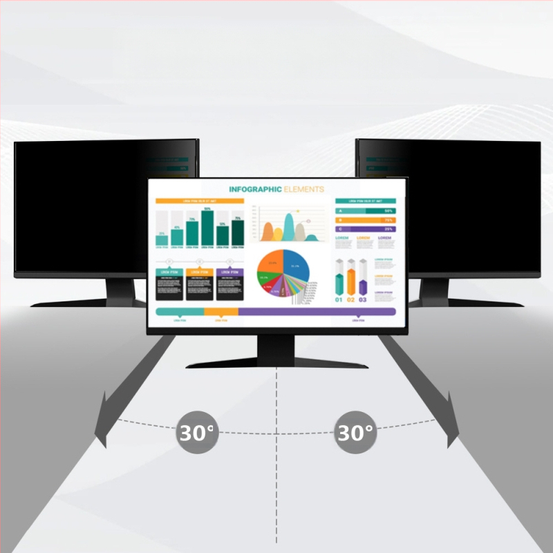 Apsauginis filmas monitoriui su anti-peep apsauga, PET medžiaga, dengimas, dvipusis klijavimas, OEM apdorojimas