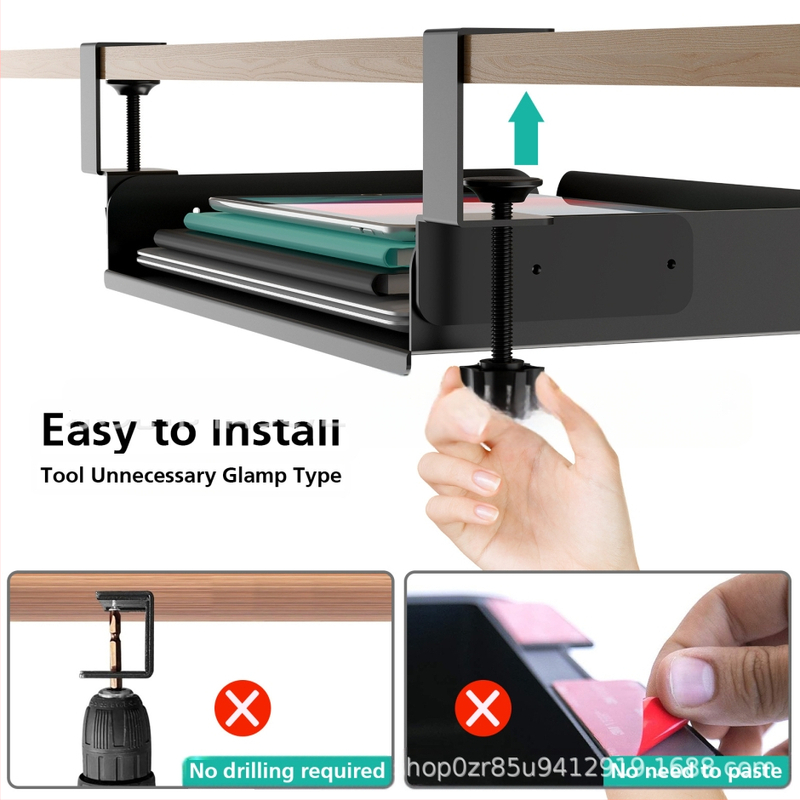 Държач за лаптоп под масата – скрит, метал, модел 0588, тегло 460 г, марка Bomeihui, подходящ за лаптопи