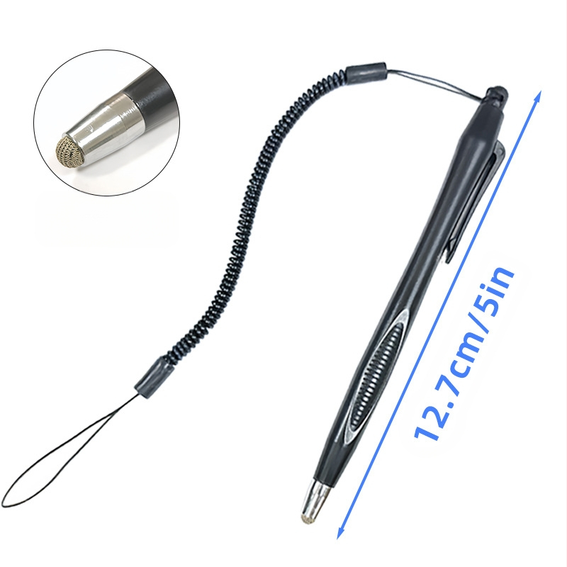 Stylus planšetėms ir telefonams su audinio galvute ir spyruokline virve 4.0, plastikinis korpusas, modelis YMB-0014, suderinamas su Huawei, Xiaomi, OPPO, Vivo