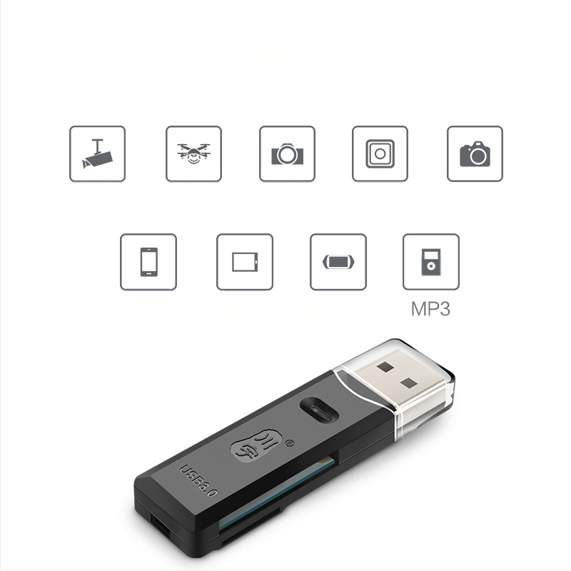 C396 USB 3.0 aukštos spartos 2-in-1 kortelių skaitytuvas TF/SD