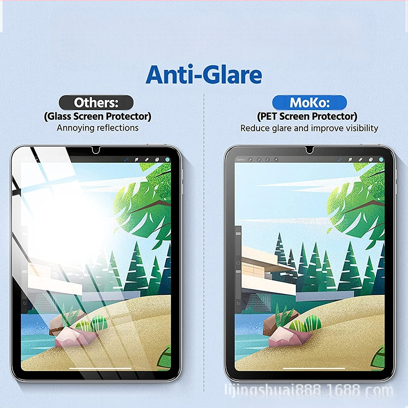 NanoHammer PET priekšējais films iPad Air, iPad Pro un iPad mini6 (2021) ar matētu virsmu, antiatspīdums, antiatpirkstu nospiedumi, papīra sajūta rakstot