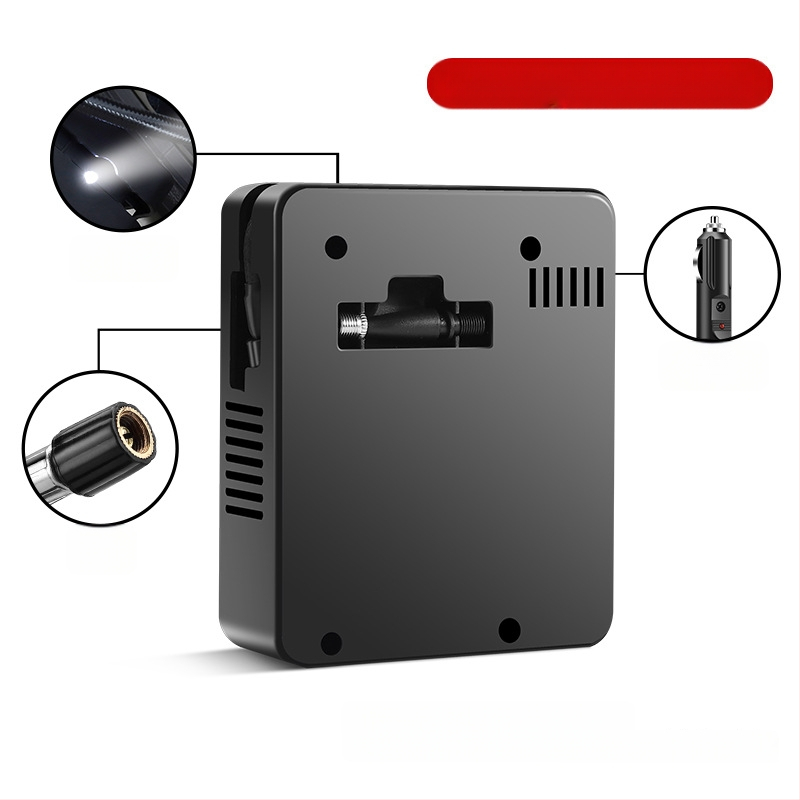 Мини помпа за надуване на гуми за автомобили, велосипеди и електрически превозни средства — 12V DC, ≤80W, 35 L/min, единичен цилиндър