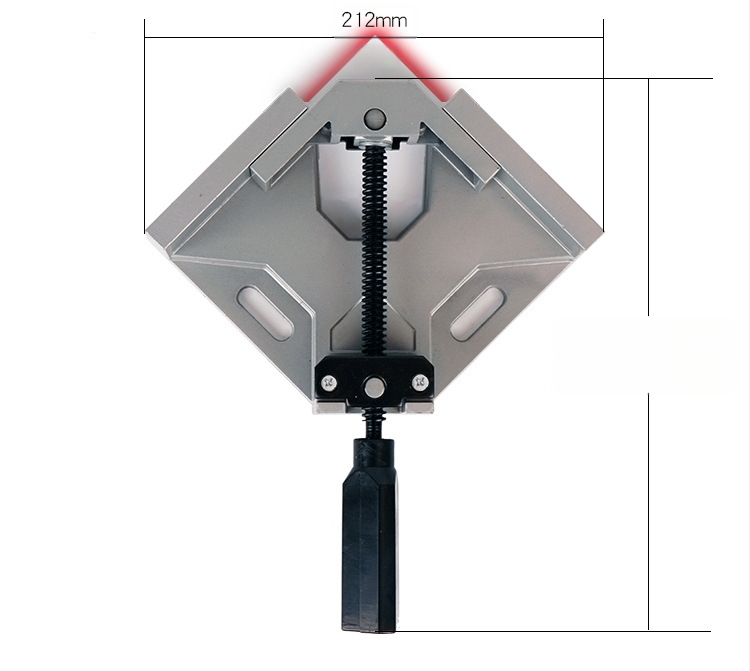 Алуминиев ъглов клип със единична дръжка, 90°, за дърводелство, DIY рамки, аквариуми и мебели