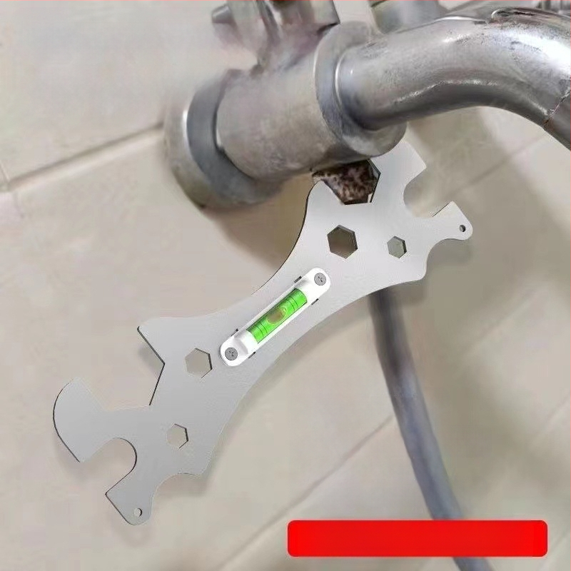 Ключ за душ и нивелир – двуфункционален инструмент, неръждаема стомана, матово покритие