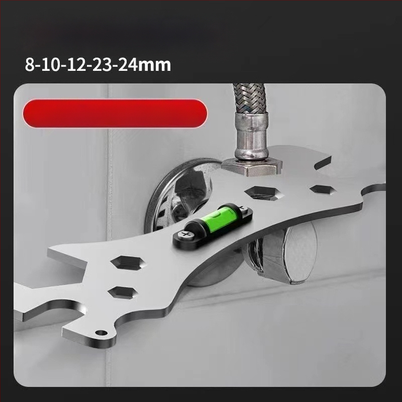 Ключ за душ и нивелир – двуфункционален инструмент, неръждаема стомана, матово покритие