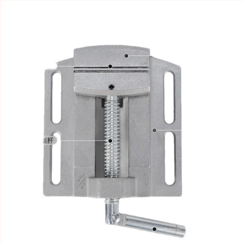 Kompakti stalinis presavimo įrankis iš aliuminio lydinio su plokščiomis žandikaulėmis, dvigubu taku tikslus fiksavimas frezavimui ir šlifavimui