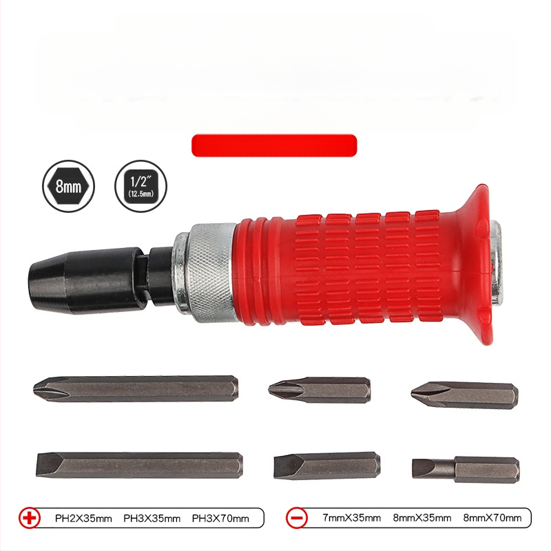 7 dalių smūginis atsuktuvų rinkinys, daugiafunkcis auto remonto darbams, chromo-vanadžio plienas, PH3 PH4 antgaliai, metrinis standartas