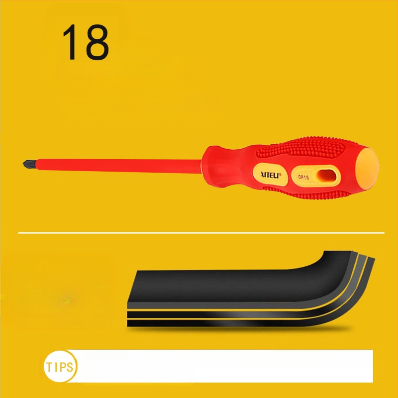 8-частен комплект изолирани отвертки за електротехници с магнитни върхове, устойчиви на високо напрежение, гумена ръкохватка, върхове от Cr-V стомана