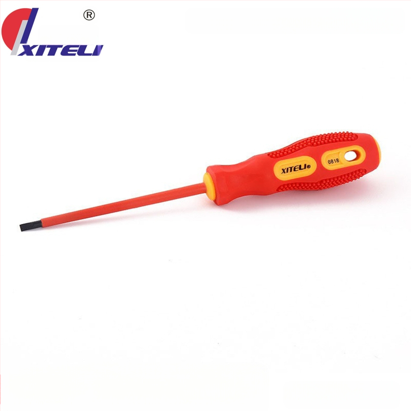 8-частен комплект изолирани отвертки за електротехници с магнитни върхове, устойчиви на високо напрежение, гумена ръкохватка, върхове от Cr-V стомана