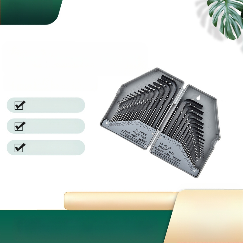 30-частен комплект шестограмен гаечен ключ, стомана с висок въглерод