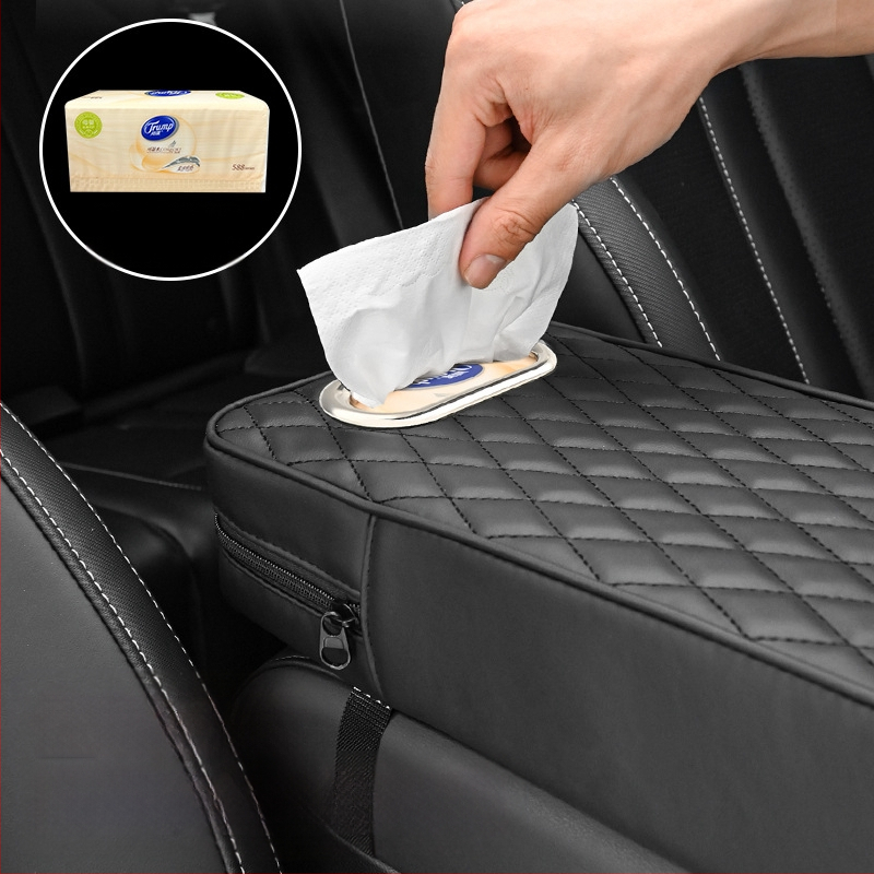 Подлакътник за автомобил, кожен, мемори пяна, модел APR02, универсална съвместимост