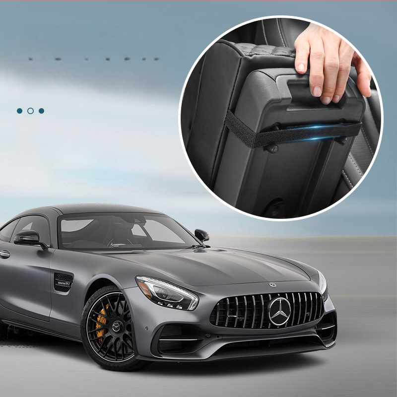 Подлакътник за автомобил, кожен, мемори пяна, модел APR02, универсална съвместимост