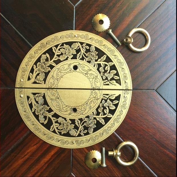 Λαβή πόρτας ντουλάπας από χαλκό, κυκλική, κινεζικού αρχαϊκού στυλ, εμπνευσμένη από τις δυναστείες Ming–Qing