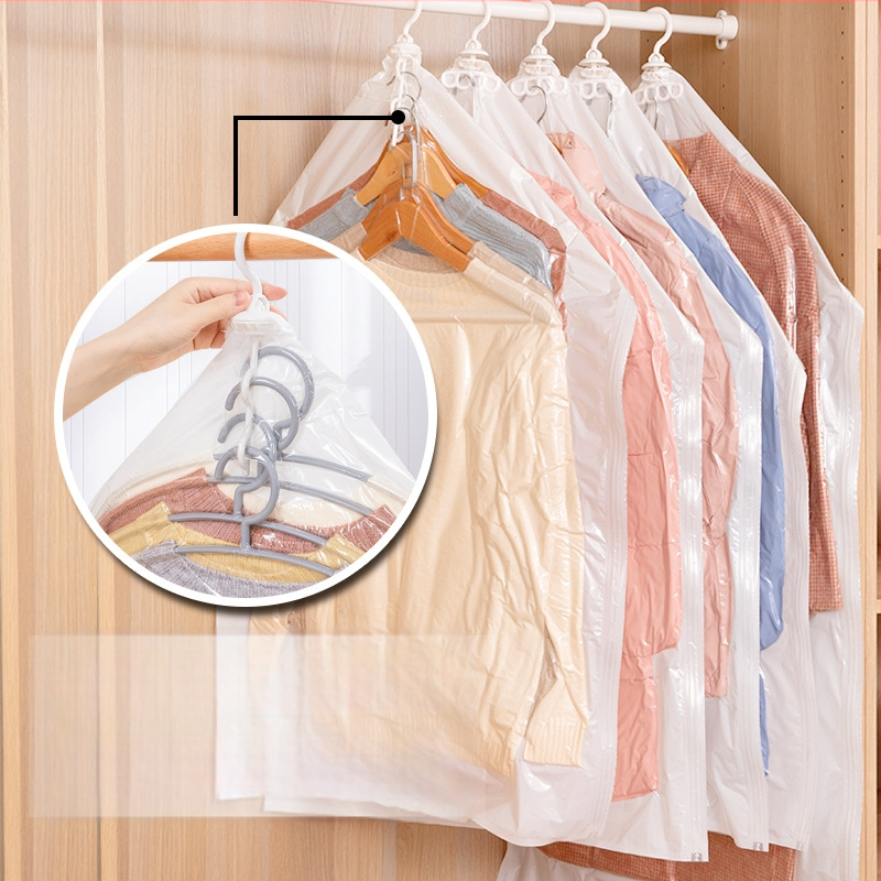 Pakabinama vakuuminė laikymo maišas namų naudojimui – pūkuotos striukės ir drabužiai, PA+PE, modelis SNGG001, be siurbimo