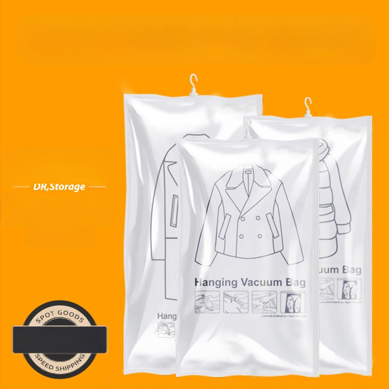 Pakabinama vakuuminė laikymo maišas namų naudojimui – pūkuotos striukės ir drabužiai, PA+PE, modelis SNGG001, be siurbimo