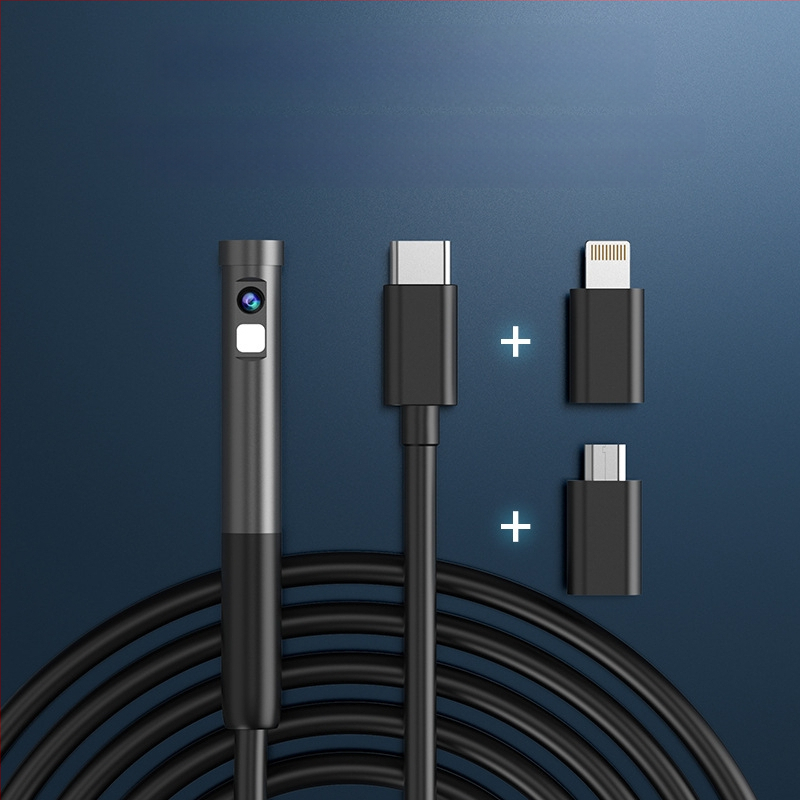 Endoskop s dvostrukim lećama za auto popravak i industrijske cijevi, model W300, 5,5 mm sonde, radna duljina 1000 mm, IP67 vodootporan, 68° vidno polje