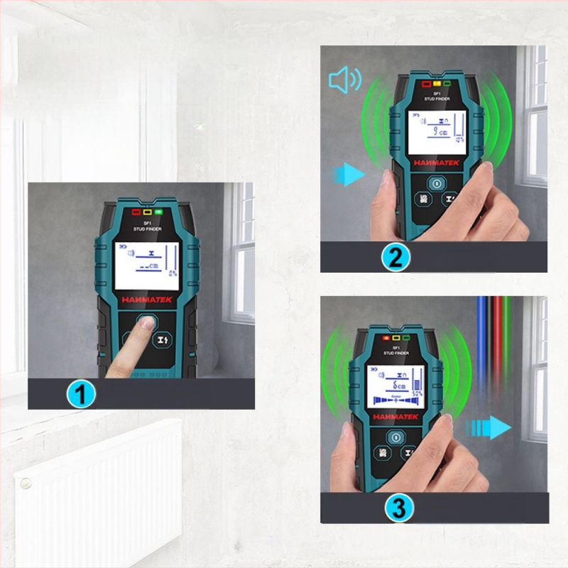 Детектор за стени: открива армировка, проводници, метални тръби и дърво — високопрецизен измервателен инструмент за тестове на стени