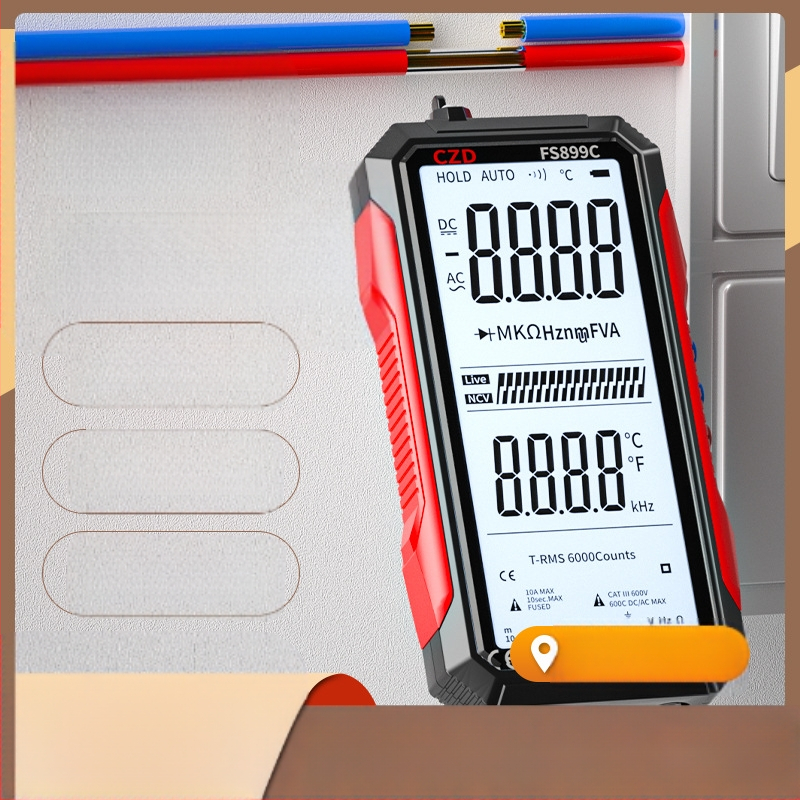 Skaitmeninis multimetras CZD-FS899C su pilnu ekranu, automatinis diapazonas, USB įkrovimas